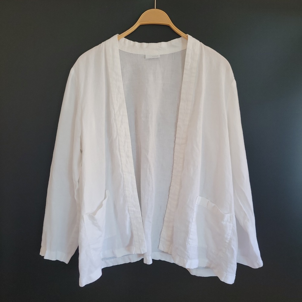 Pure Jill Linen Open Front Cardigan Jacket